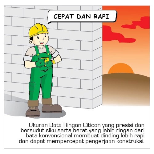 Pemasangan Bata Ringan Citicon yang presisi dan rapi