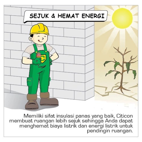 Bata Ringan Citicon membantu menjaga kenyamanan suhu ruangan
